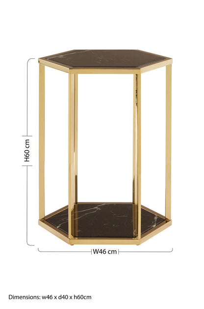 Piermount Black And Gold Finish End Table
