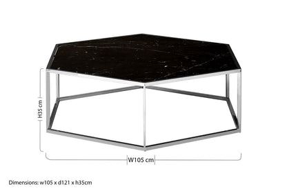 Piermount Silver Frame Hexagon Coffee Table