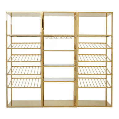 Piermount Gold Bar Shelf Unit With Glass Rack