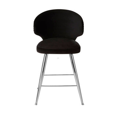 Piermount Black Velvet Bar Stool