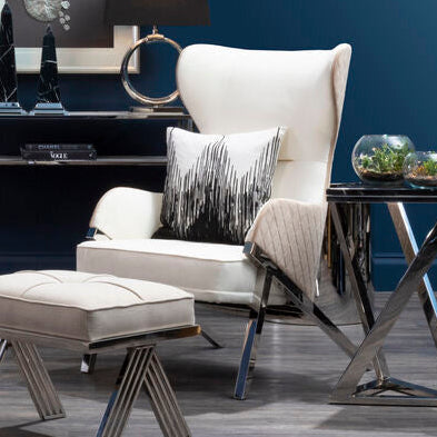 Piermount Ivory Wingback Chair