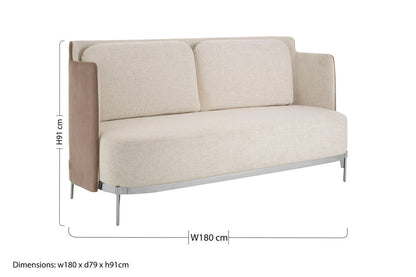 Piermount Ivory and Mink 2 Seater Sofa