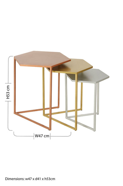 Rabia Nest Of 3 Hexagonal Nesting Table