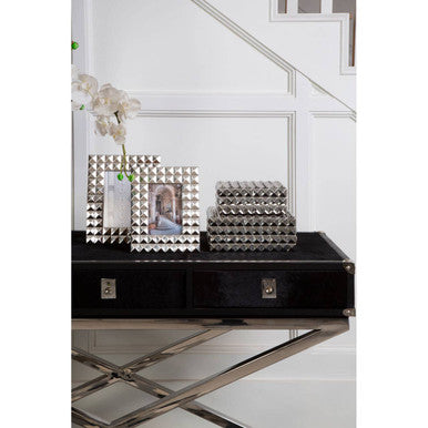 Kensington Townhouse Hair on Leather 3 Drawer Console Table