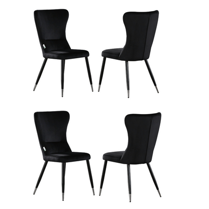 New York LUX Velvet Dining Chair with Metal Legs - Scandinavian Inspired