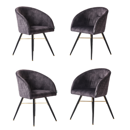 Vittorio LUX Velvet Dining Chair with Metal Legs - Perfect for Dining Room Living Room