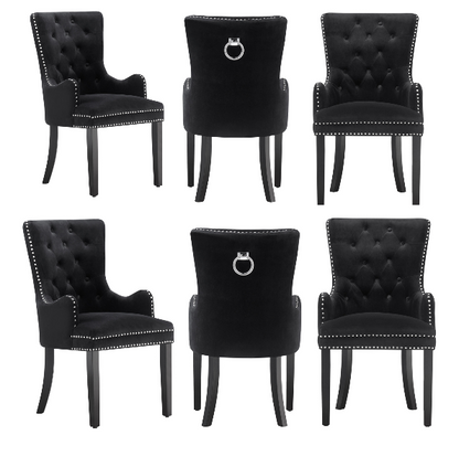 Windsor LUX Knocker Back Velvet Dining Chair w/ Armrests