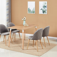 Lucia Halo Dining Set, a Table and Chairs Set of 4, Oak/Grey