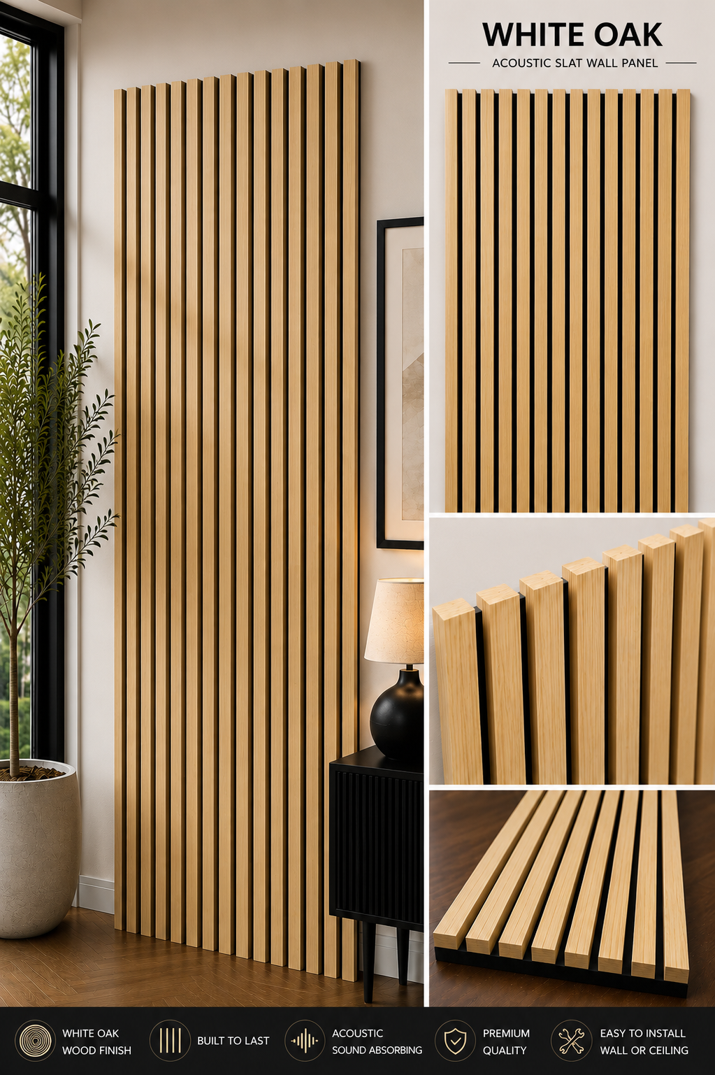 white oak acoustic panel