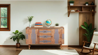 Berkley Acacia Wood 2 Doors 3 Drawers Sideboard