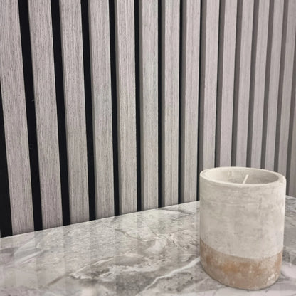 Acoustic Slatted Wall Panels 240 x 60cm - Ash Grey