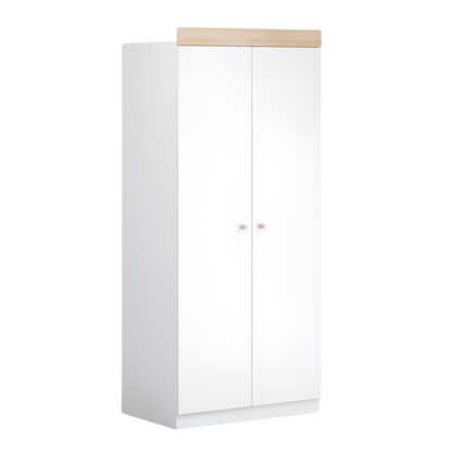 Little Acorns Burlington Double Nursery Wardrobe – White & Oak