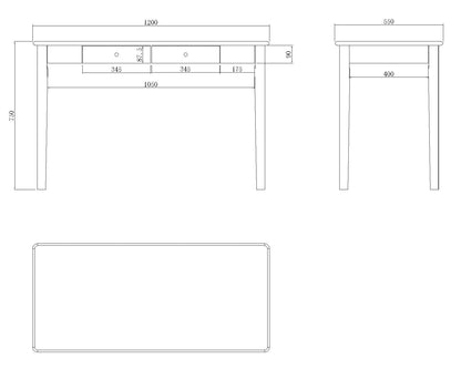 Wright Walnut Desk and Dressing Table