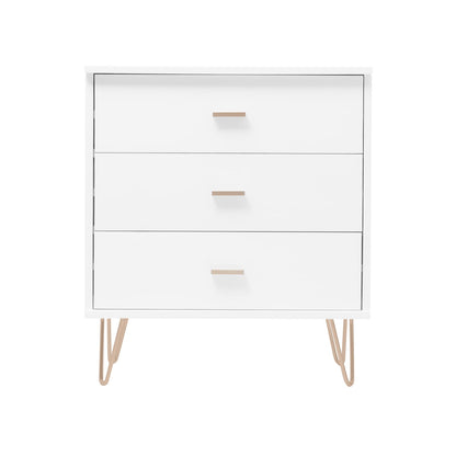Monroe Solid Wood White Chest of 3 Drawers