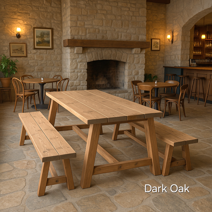 Farmhouse Dining Table With Bench