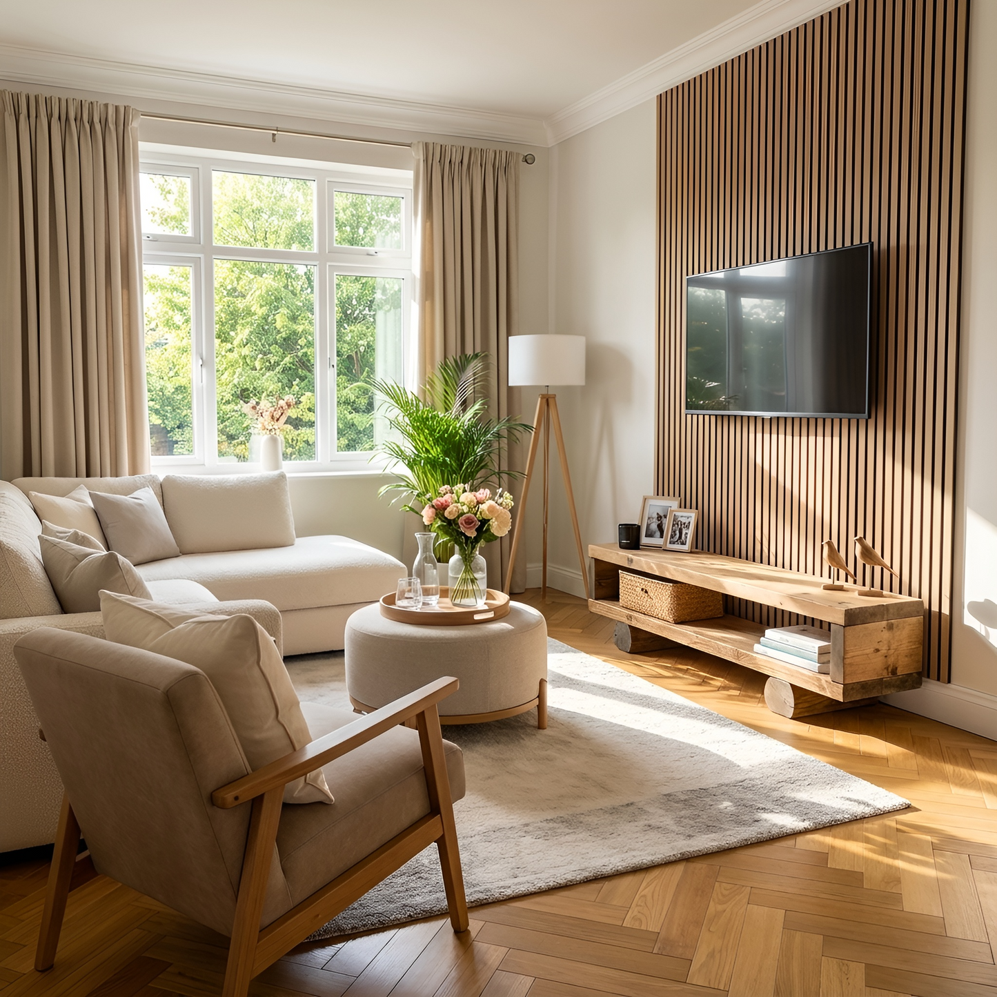 Handmade Rustic Solid Wood TV Unit: Timber Media Console