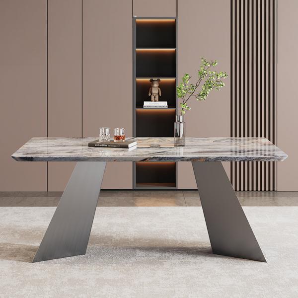 Daytona luxury 220cm marble dining table with contemporary angled base