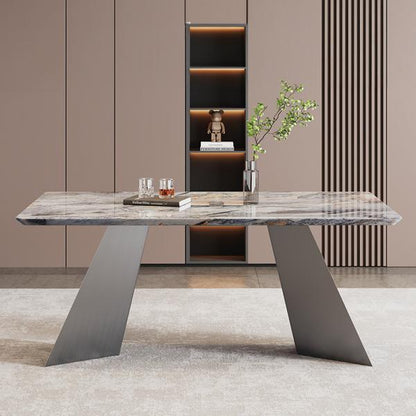 Daytona luxury 220cm marble dining table with contemporary angled base
