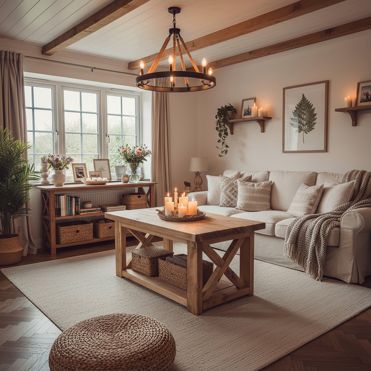 Farmhouse Coffee Table With Shelf
