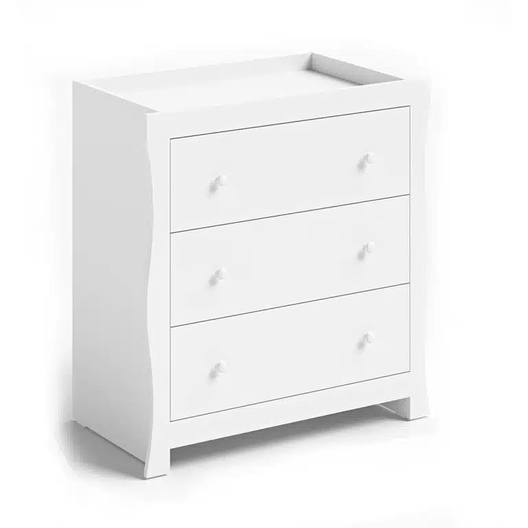 Little Acorns Traditional Sleigh Dresser - White