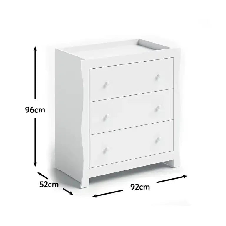 Little Acorns Traditional Sleigh Dresser - White