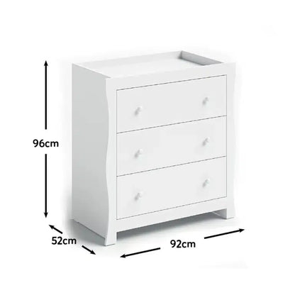 Little Acorns Traditional Sleigh Dresser - White