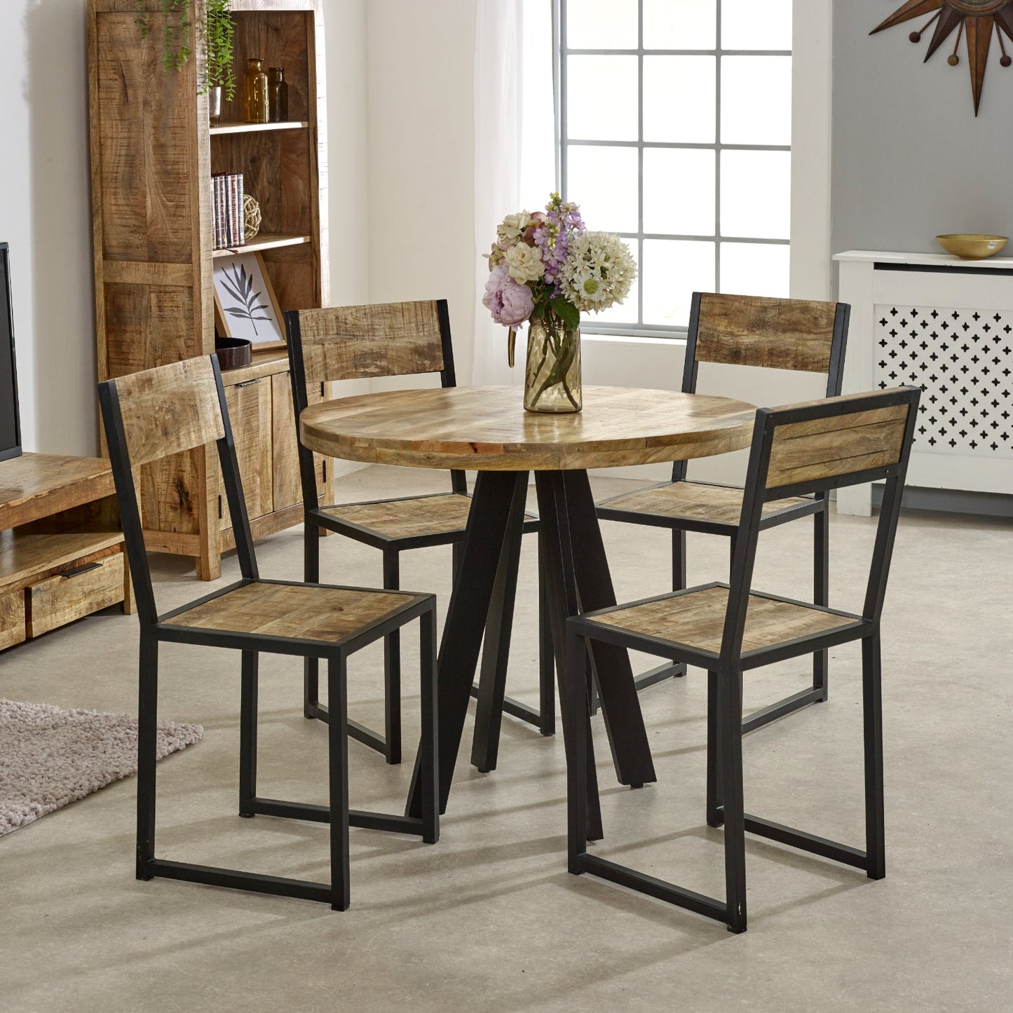 Merlin Mango Wooden 4 Seater Round Dining Table