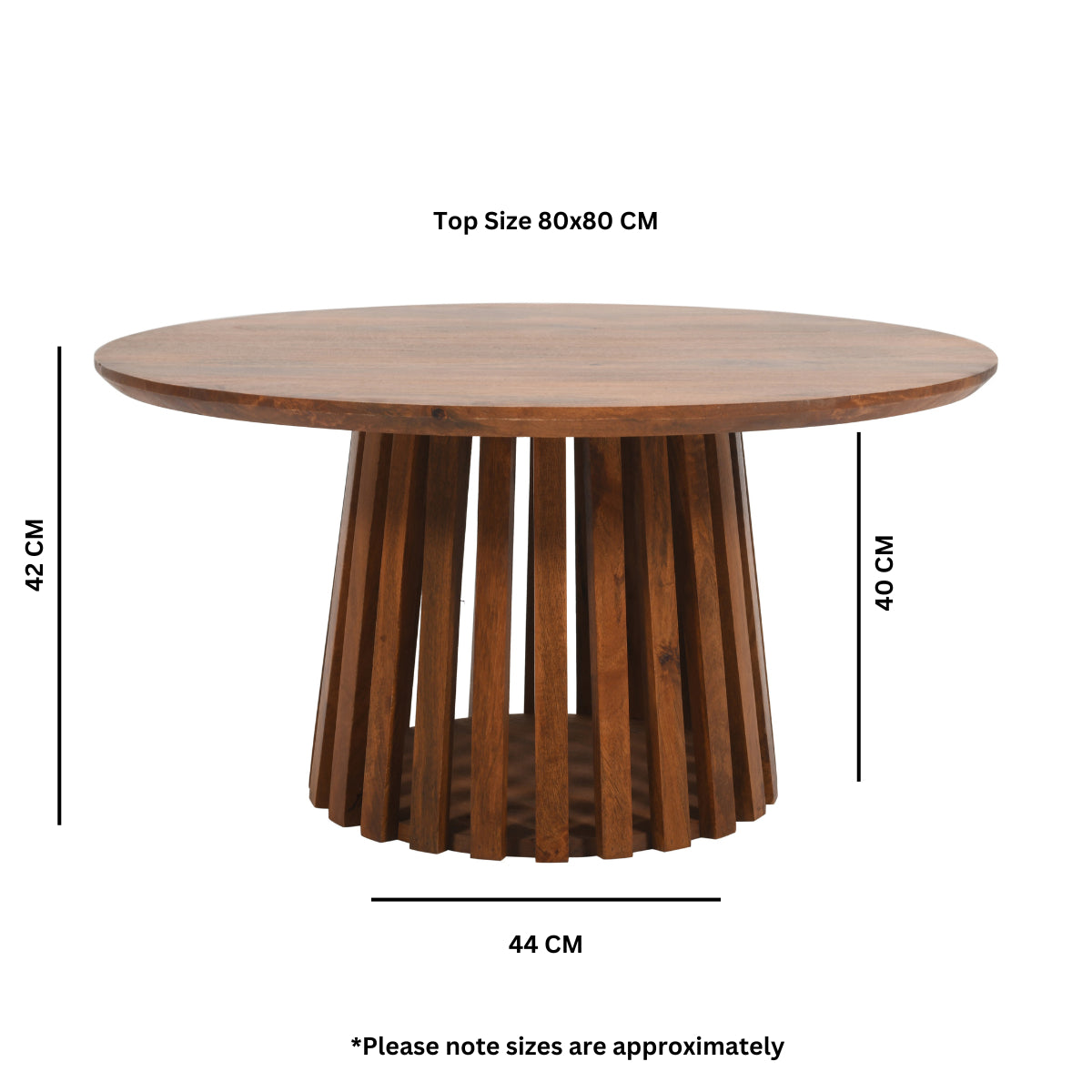 Compton Mango Wood Round Coffee Table