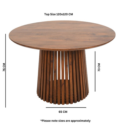 Compton Mango Wood Round Dining Table