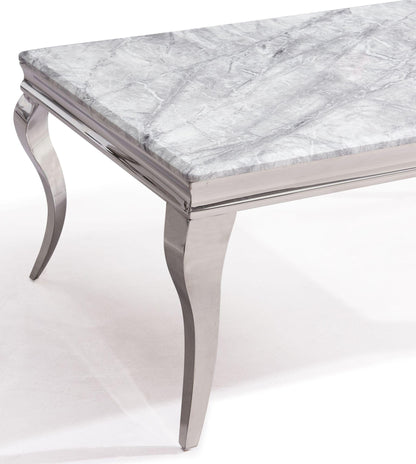 Merida Grey Marble and Chrome Dining Table - 150cm