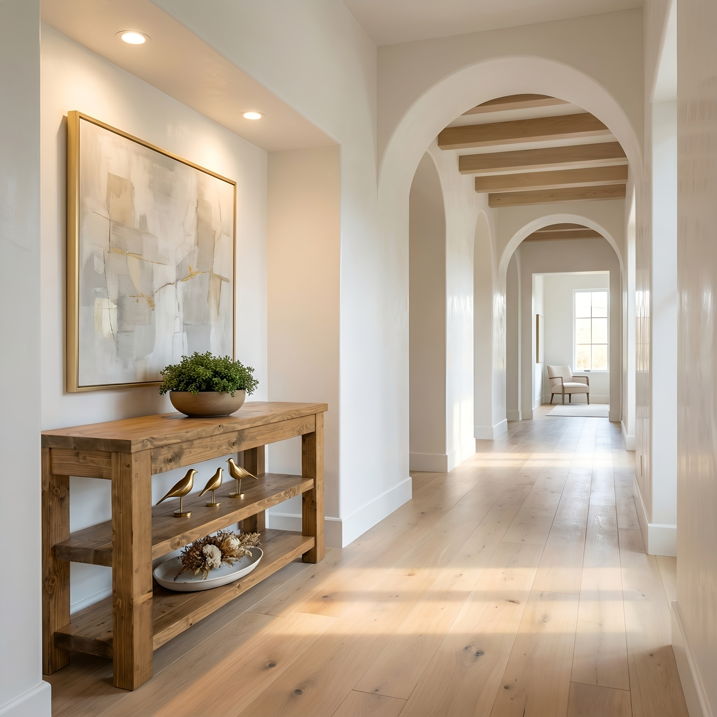 MIRA Solid Wood Console With Shelves