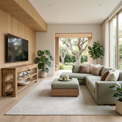 MIRA Solid Wood Console With Shelves