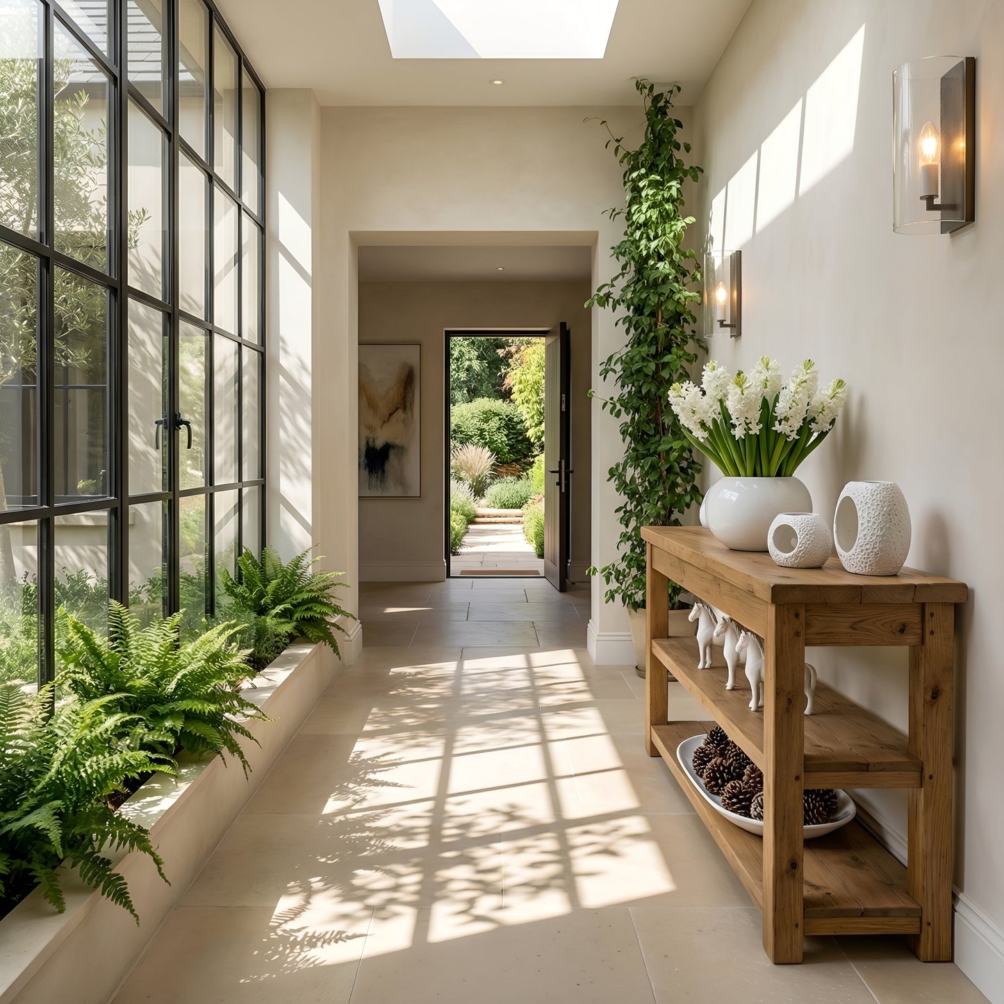 MIRA Solid Wood Console With Shelves