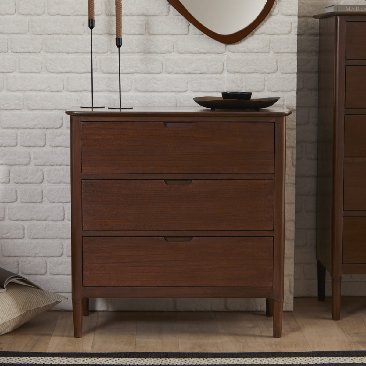 Norway Walnut Chest of 3 Drawers
