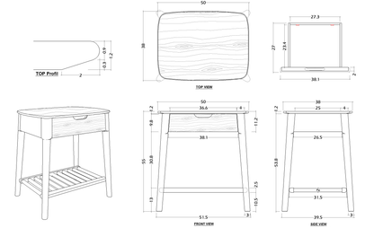 Norway Walnut Bedside Table