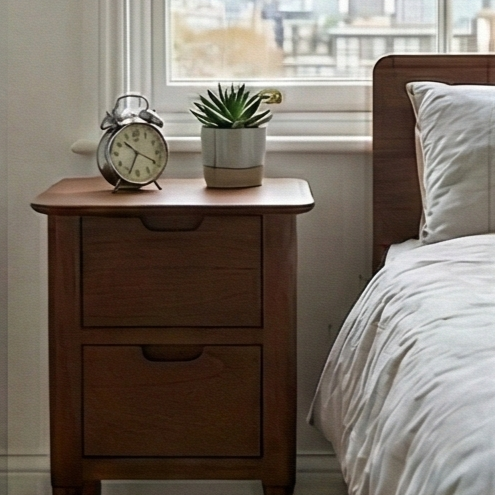Norway Narrow Walnut Bedside Table