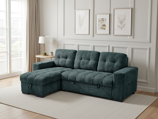 Palermo Universal Blue Corner Sofabed: Stylish, Convertible, Comfortable Lounge Solution