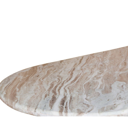 Bundi Natural Marble & Wood Pedestal 6-8 Seater Dining Table