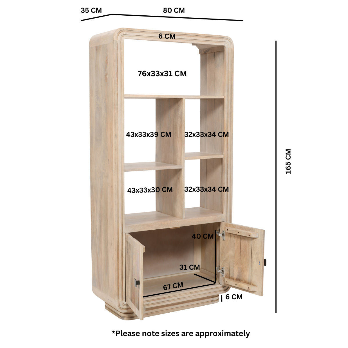 Preston Mango Wood Bookcase
