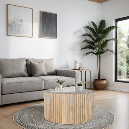Preston Mango Wood Round Coffee Table
