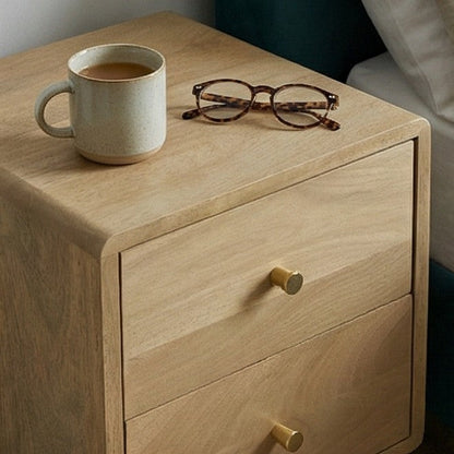 Scandinavian Light Oak Logan Narrow Bedside Table