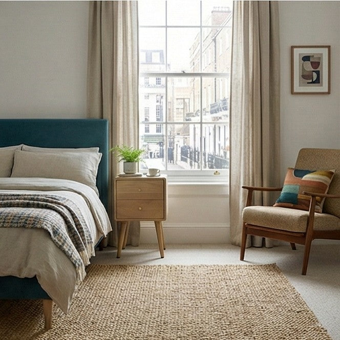 Scandinavian Light Oak Logan Narrow Bedside Table