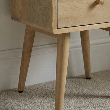 Scandinavian Light Oak Logan Narrow Bedside Table