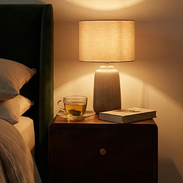 Scandinavian Walnut Logan Narrow Bedside Table