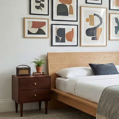 Scandinavian Walnut Oslo Bedside Table