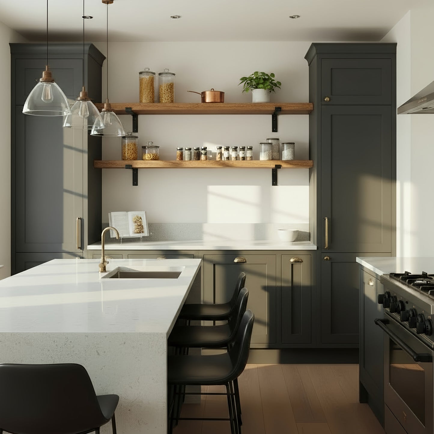 Rustic Wooden Shelf with Lipped Metal Brackets