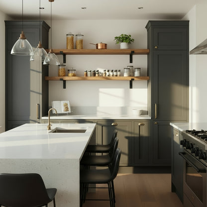 Rustic Wooden Shelf with Lipped Metal Brackets