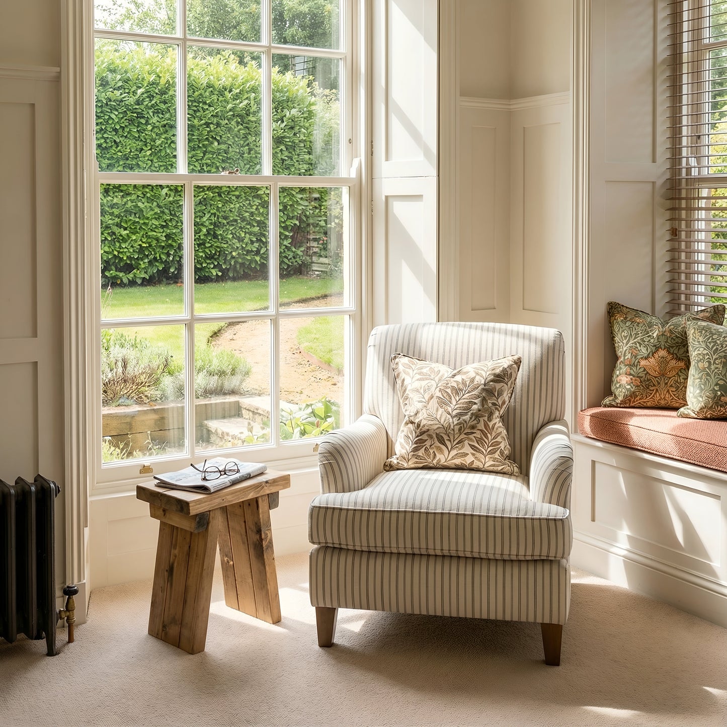 Small DIAN Rustic Wooden Coffee Table With Angled Legs / Side Table