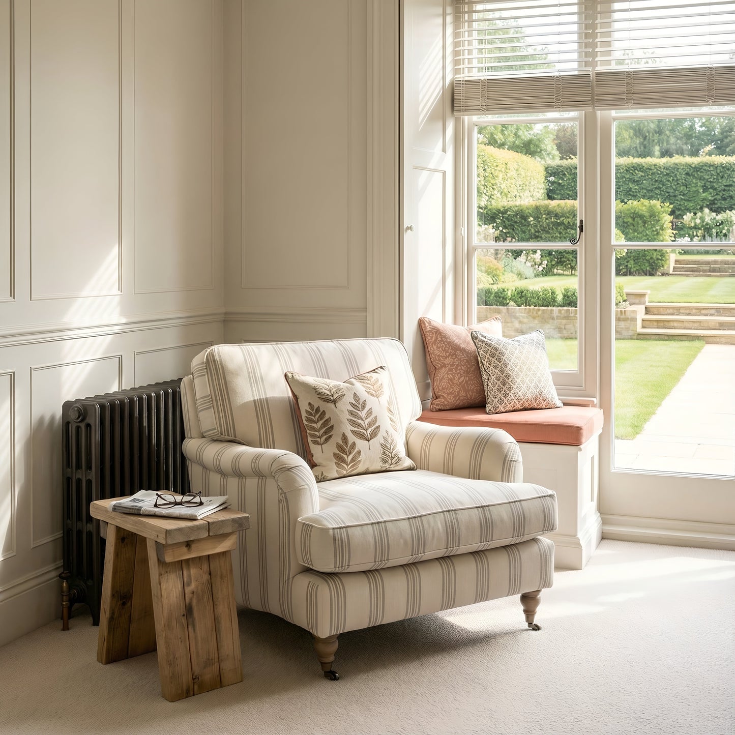 Small DIAN Rustic Wooden Coffee Table With Angled Legs / Side Table