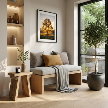 Small DIAN Rustic Wooden Coffee Table With Angled Legs / Side Table